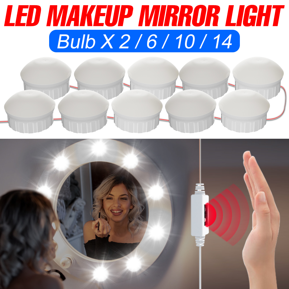 Dressing Table Vanity With Lighted Mirror - Make-Up Spiegel Licht Vanity Hand Sweep