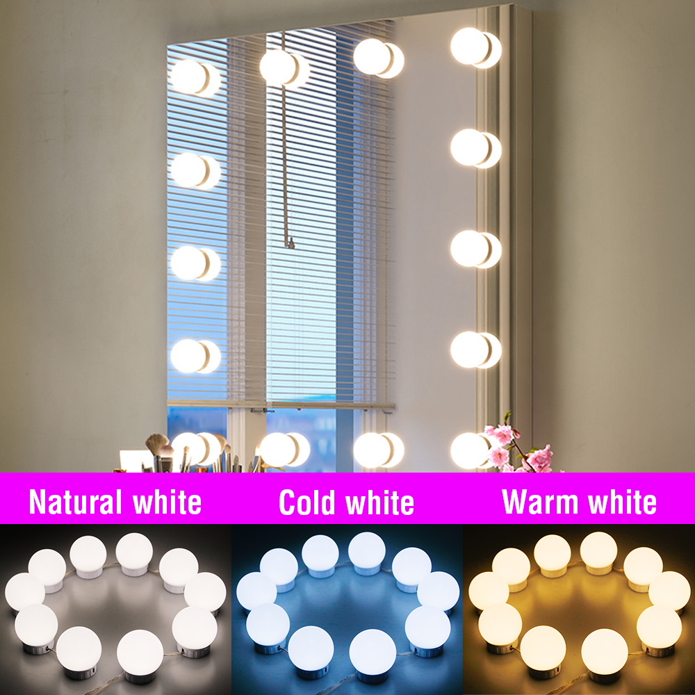 Dressing Table Vanity With Lighted Mirror - USB LED-spiegelverlichting voor kaptafel, make-upspiegel, lamp