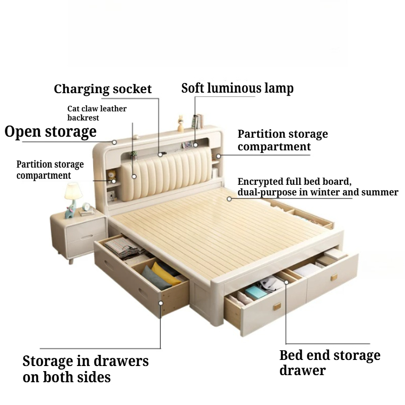 Liftlade-opbergruimte, enkel b - King Size Bed Frame With Storage Drawers recensie en prijs