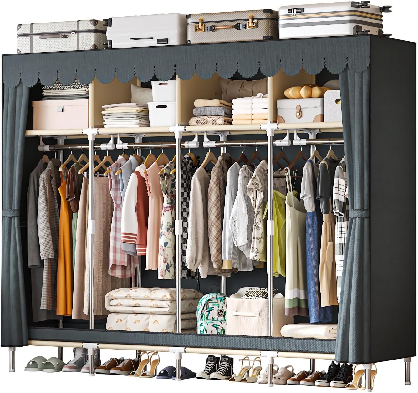 79 inch extra brede, draagbare - Wardrobe Closet Portable Fabric Cover recensie en prijs