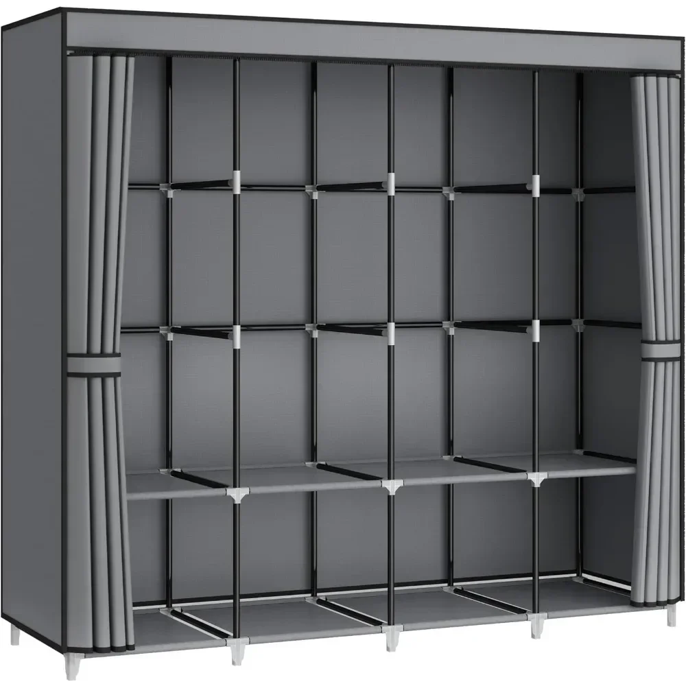 67 inch draagbare kledingkast, - Wardrobe Closet Portable Fabric Cover recensie en prijs