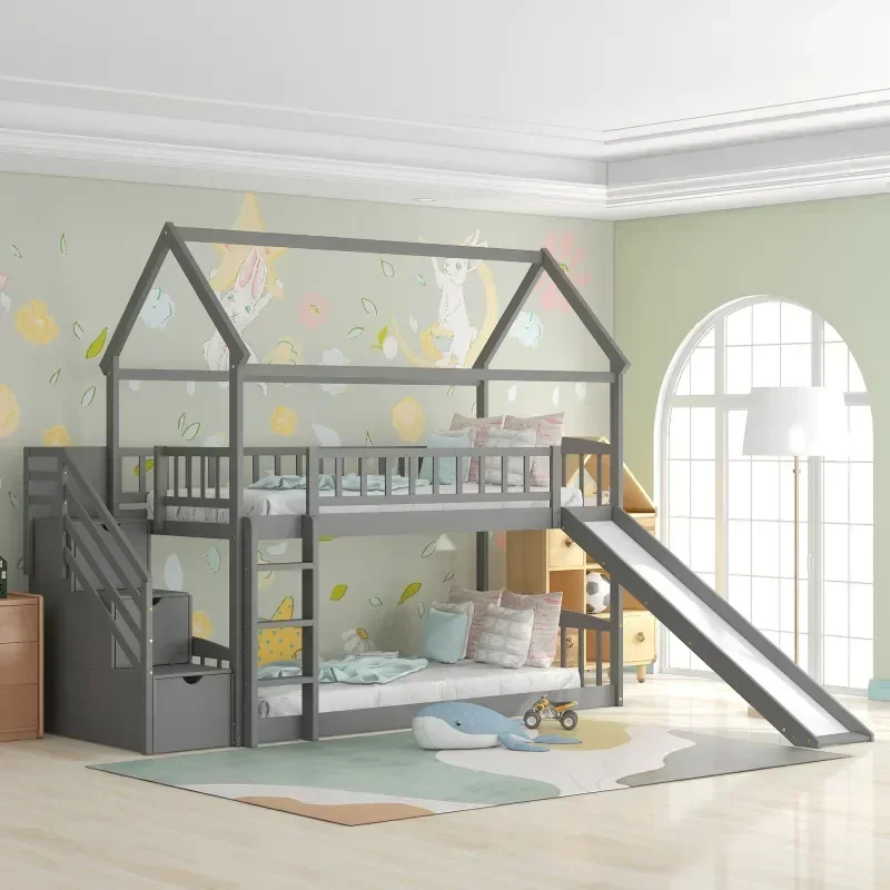 Stevig houten kinderbed, stape - Bunk Bed With Stairs And Slide recensie en prijs