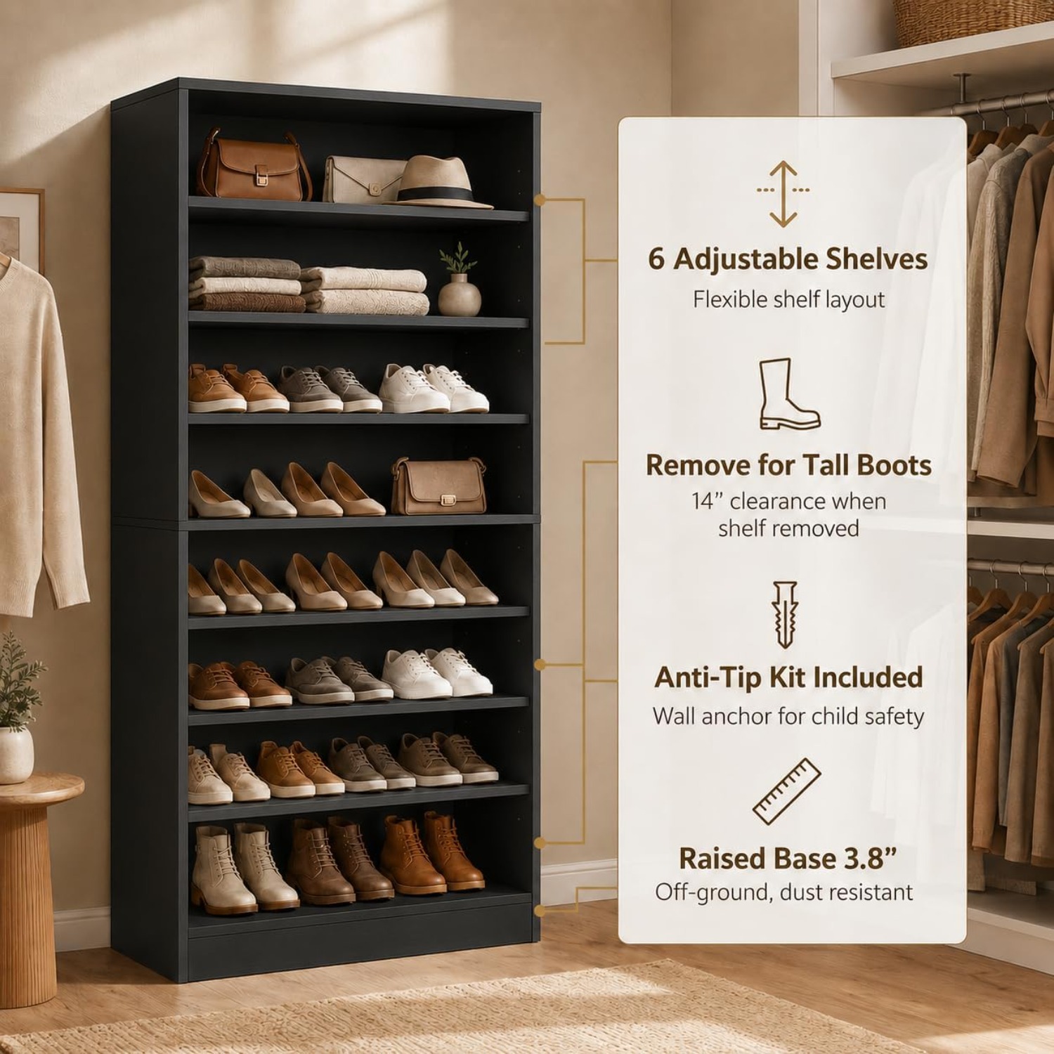 9-laags hoge schoenenkast voor - Shoe Rack Cabinet Narrow Entryway recensie en prijs