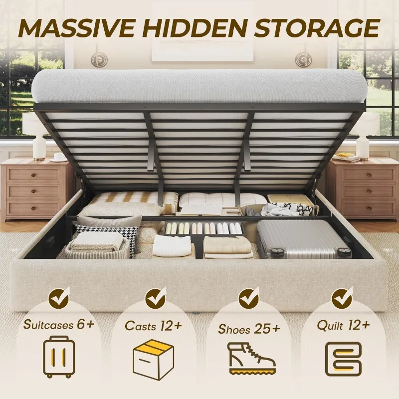 HISOFT Kingsize Opklapbaar Bed - Gas Lift Storage Bed Hydraulic recensie en prijs