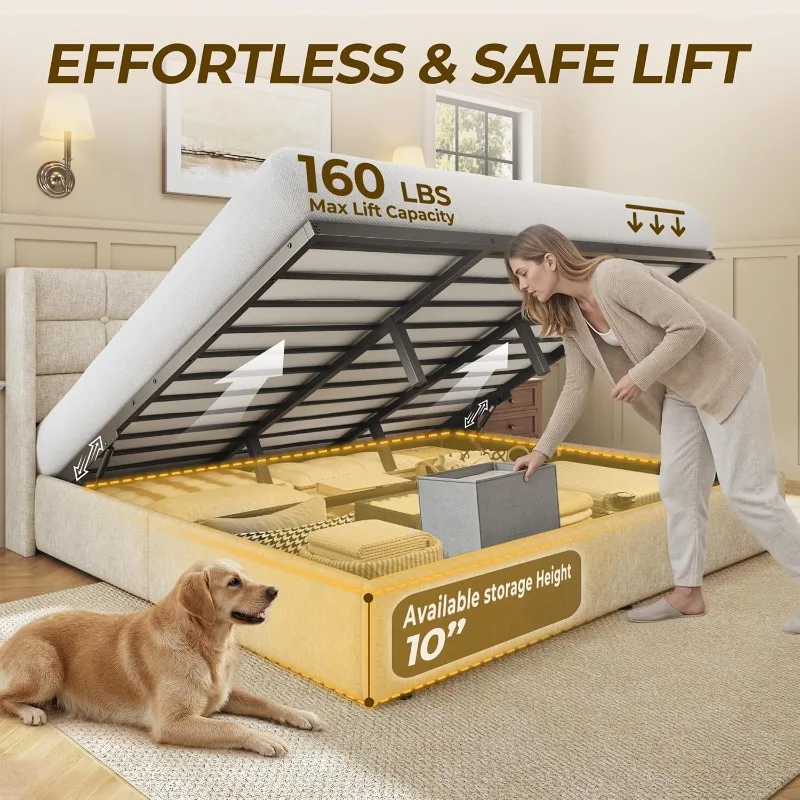 HISOFT Kingsize Opklapbaar Bed - Gas Lift Storage Bed Hydraulic recensie en prijs