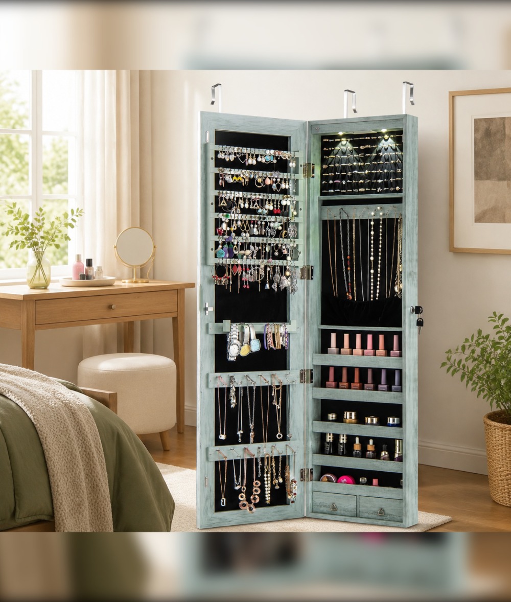 Wand- of deurmontage sieradenk - Full Length Mirror Jewelry Armoire recensie en prijs