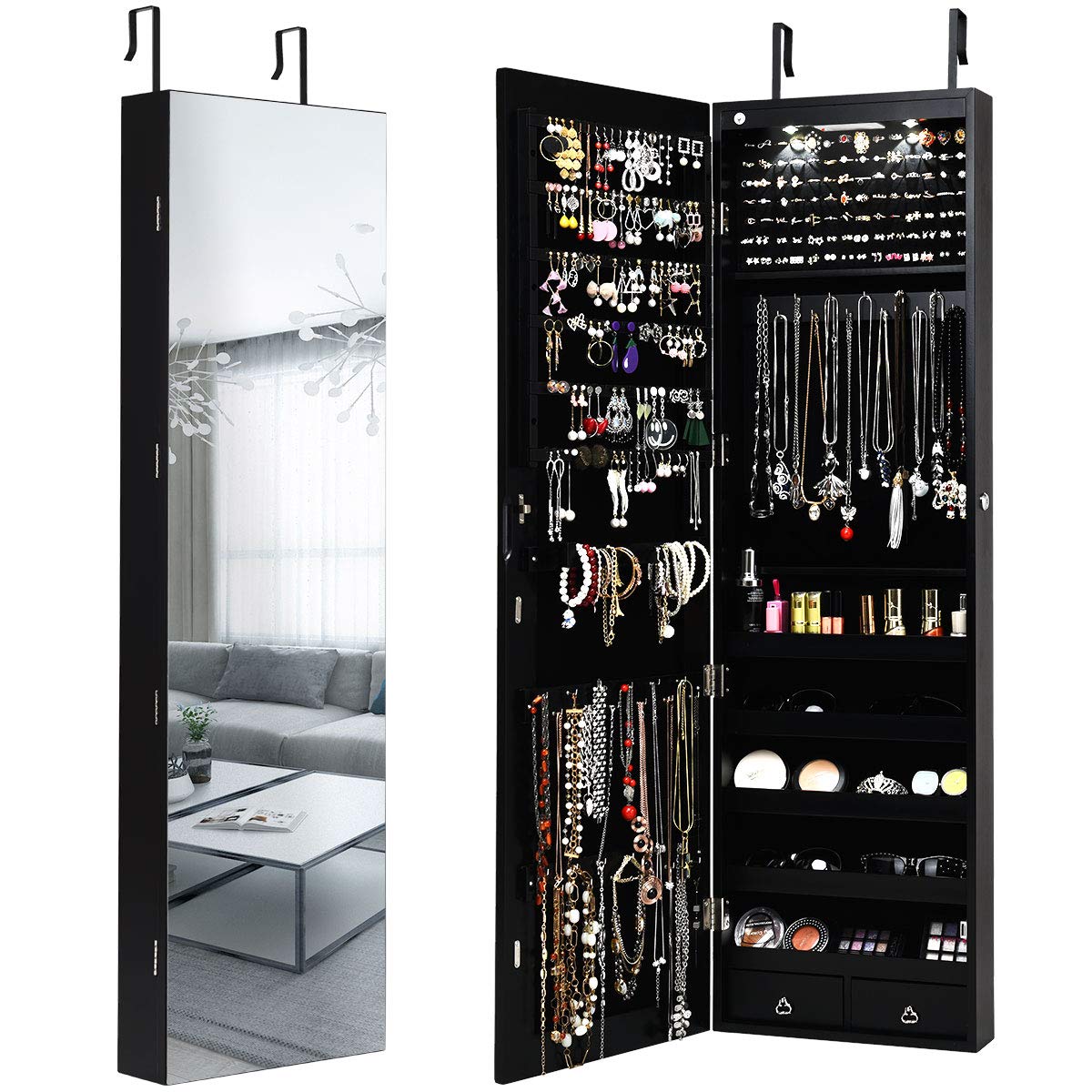 Wand- of deurmodel sieradenkas - Full Length Mirror Jewelry Armoire recensie en prijs