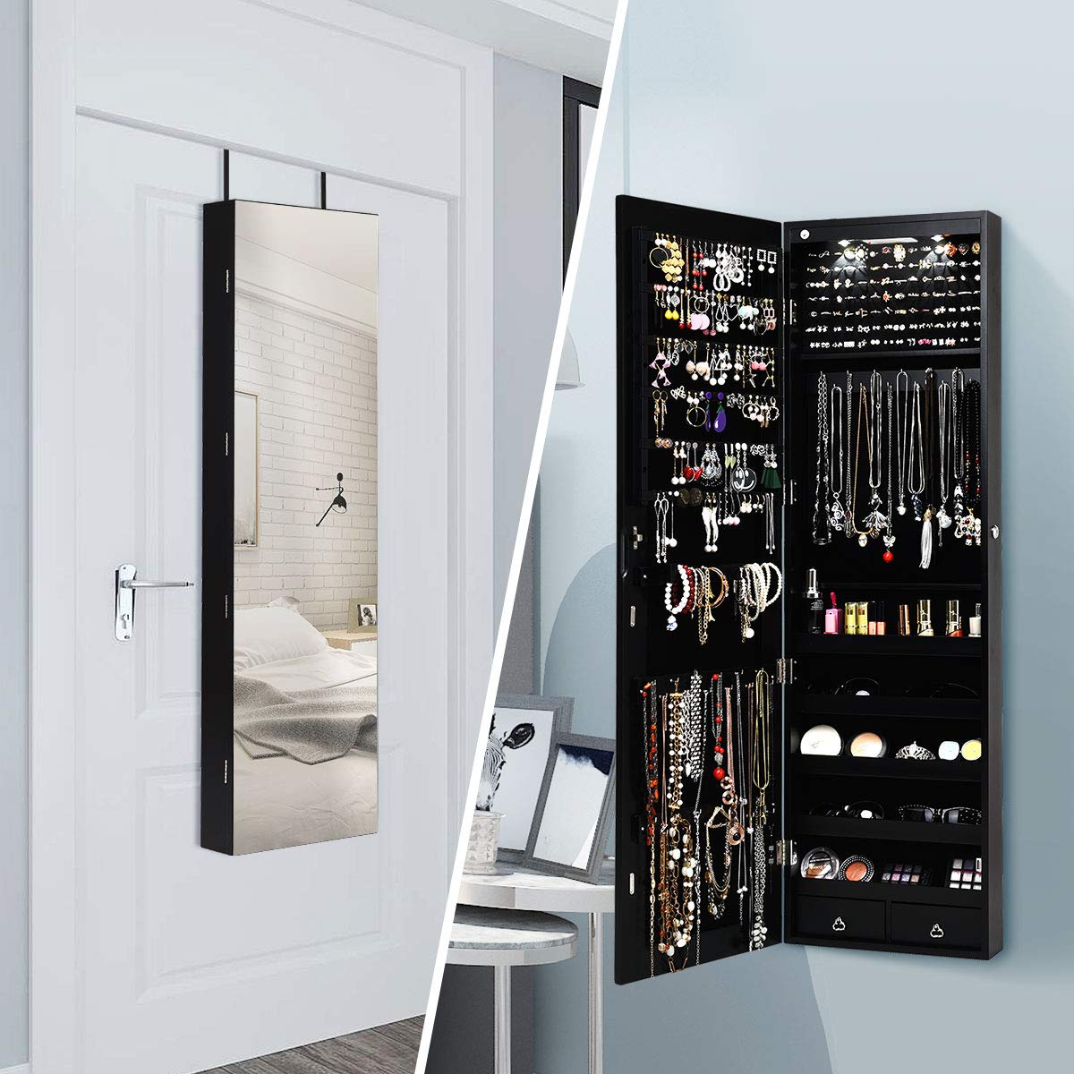 Wand- of deurmodel sieradenkas - Full Length Mirror Jewelry Armoire recensie en prijs