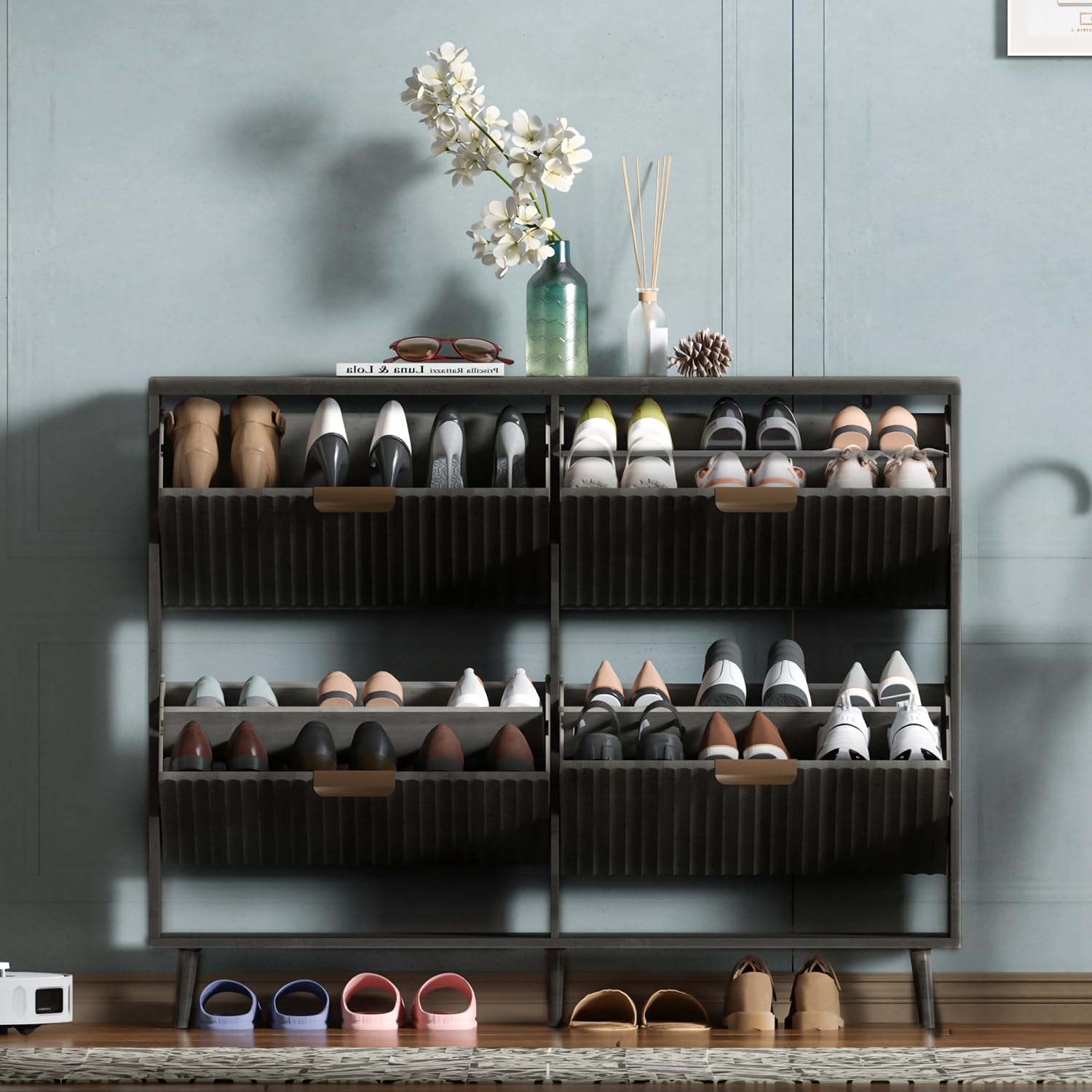 Schoenenkast, moderne, vrijsta - Shoe Rack Cabinet Narrow Entryway recensie en prijs