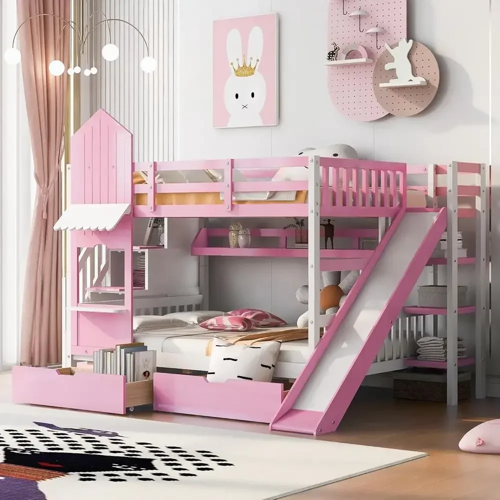 Kinderstapelbed met trap, glij - Bunk Bed With Stairs And Slide recensie en prijs