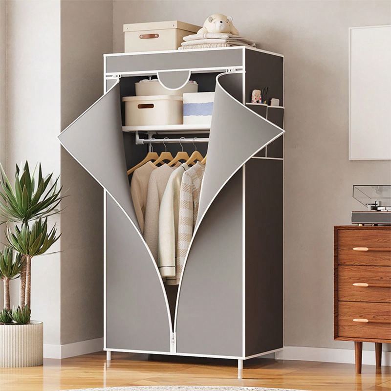 Rode/grijze/blauwe/koffiekleur - Wardrobe Closet Portable Fabric Cover recensie en prijs