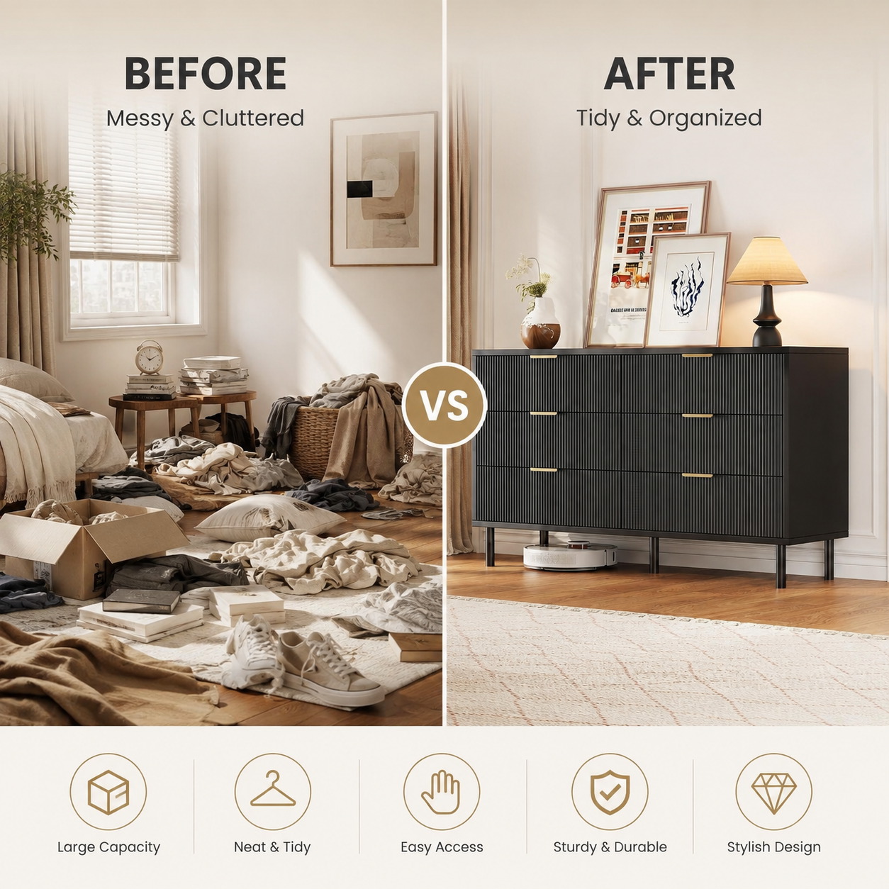 Gevlochten 6-ladenkast met met - Bedroom Furniture recensie en prijs