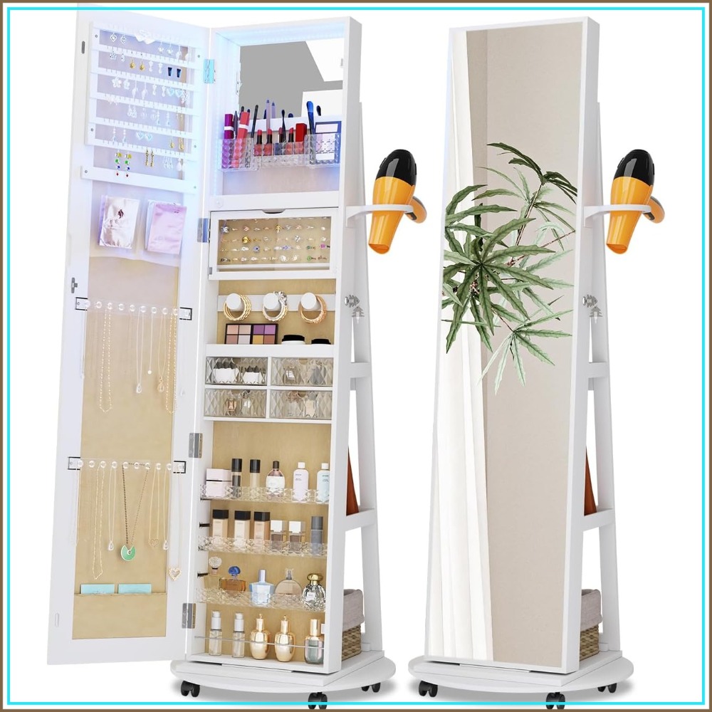 Spiegelkast met opbergruimte,  - Full Length Mirror Jewelry Armoire recensie en prijs