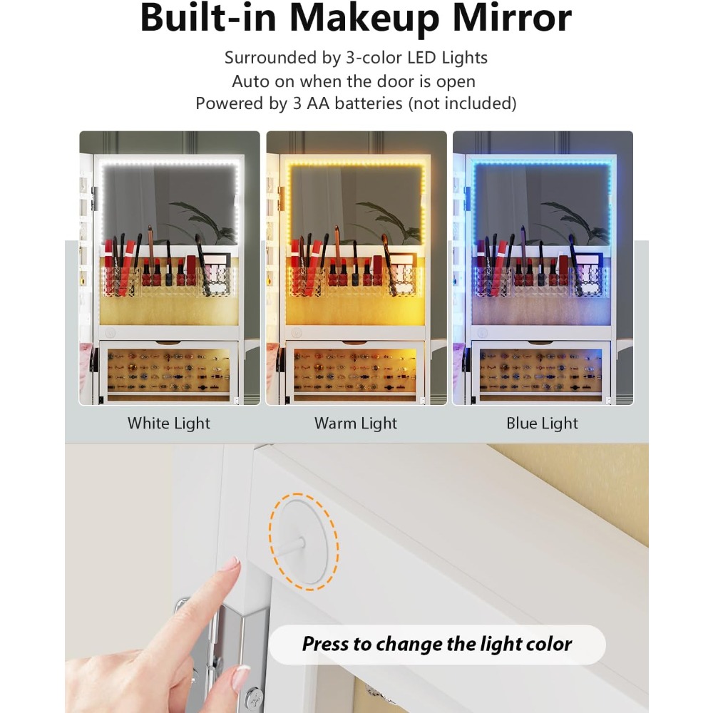 Spiegelkast met opbergruimte,  - Full Length Mirror Jewelry Armoire recensie en prijs