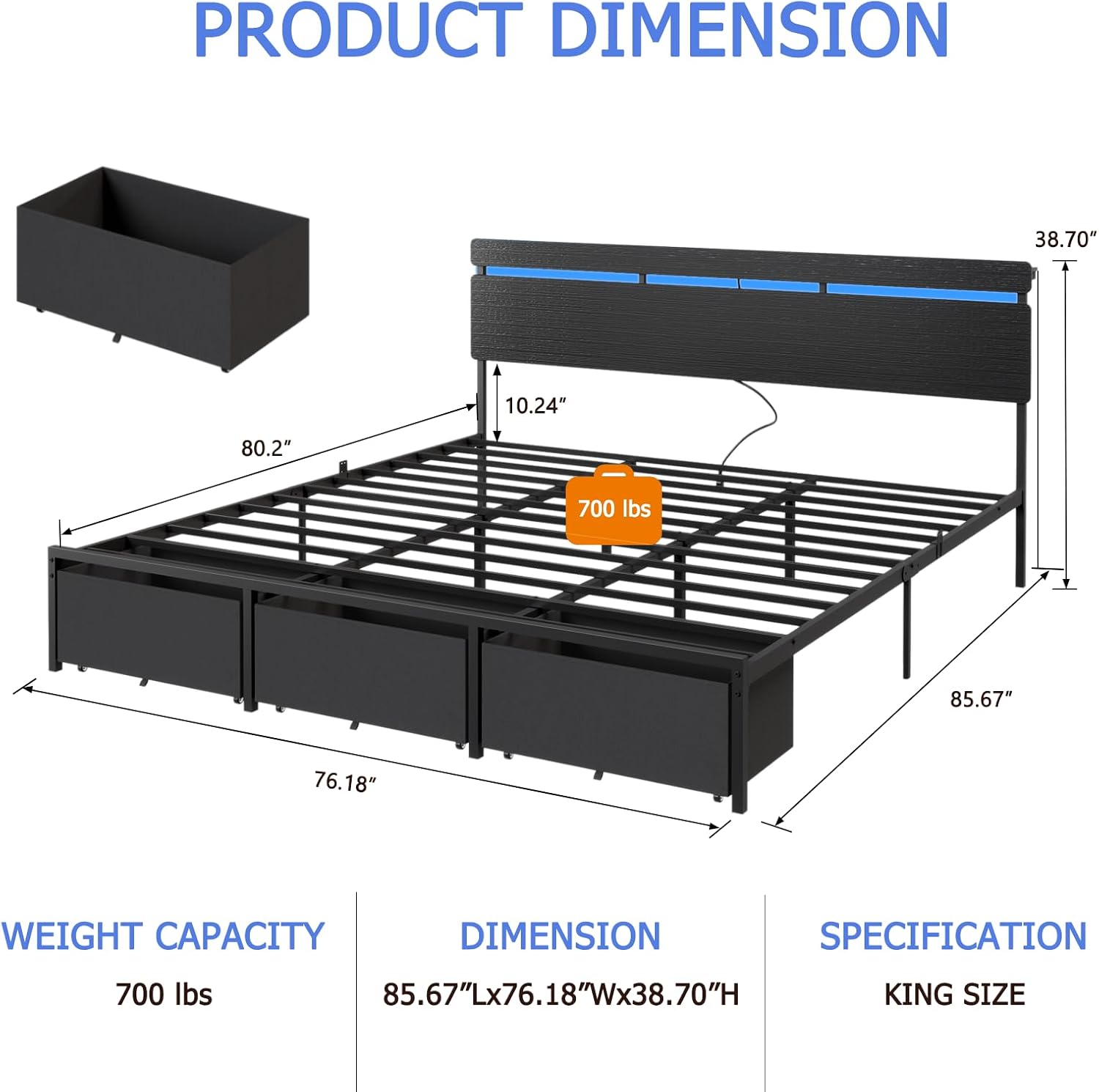 Forestell bedframe in kingsize - King Size Bed Frame With Storage Drawers recensie en prijs