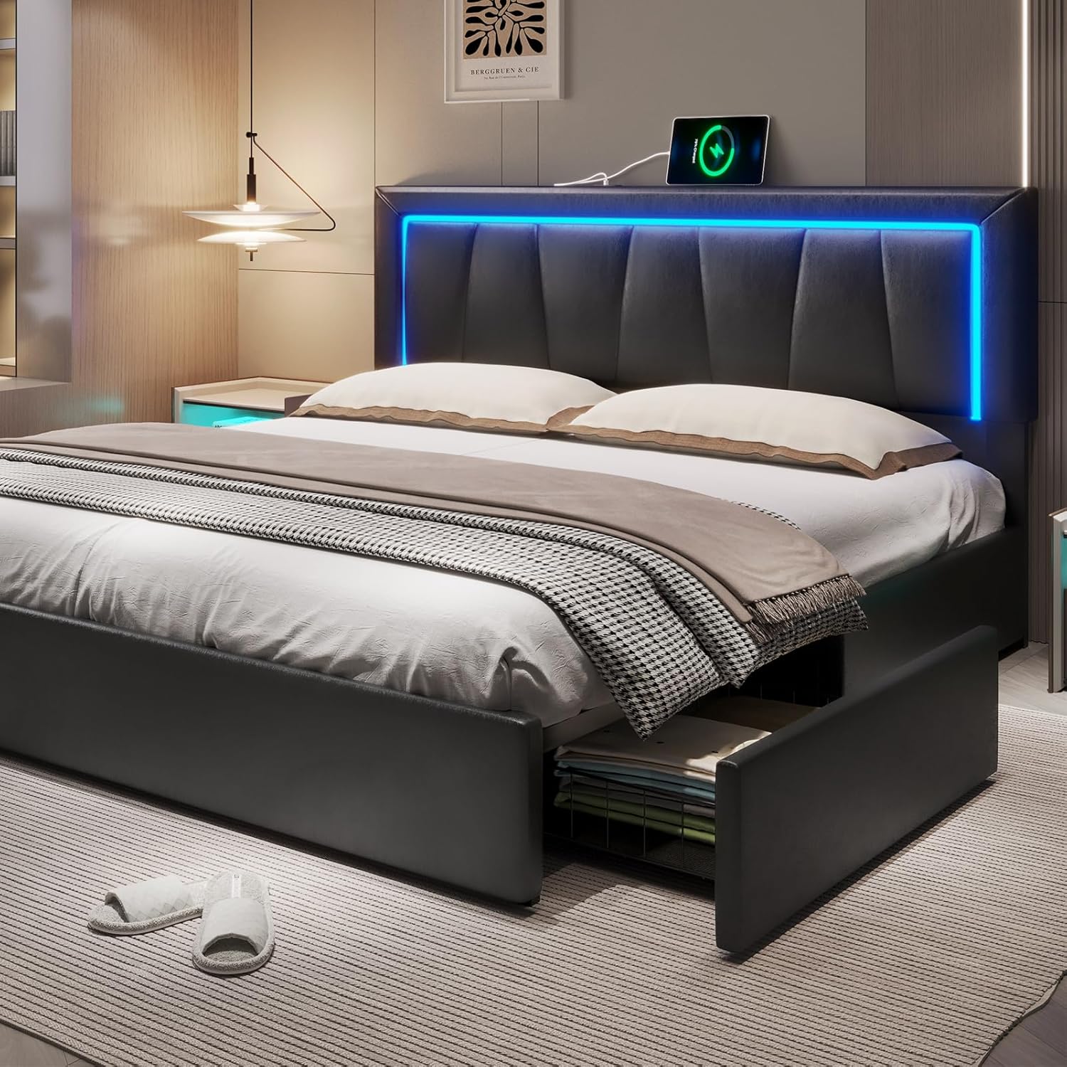 California King bedframe met 4 - King Size Bed Frame With Storage Drawers recensie en prijs