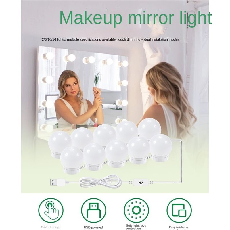 Oplaadbare LED-lamp voor make- - Dressing Table Vanity With Lighted Mirror recensie en prijs