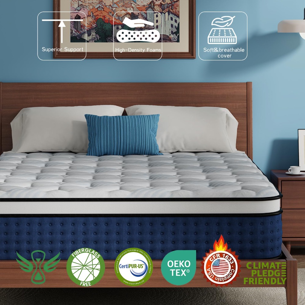 Queen-matras, 12 inch hybride  - Memory Foam Mattress In A Box Queen recensie en prijs