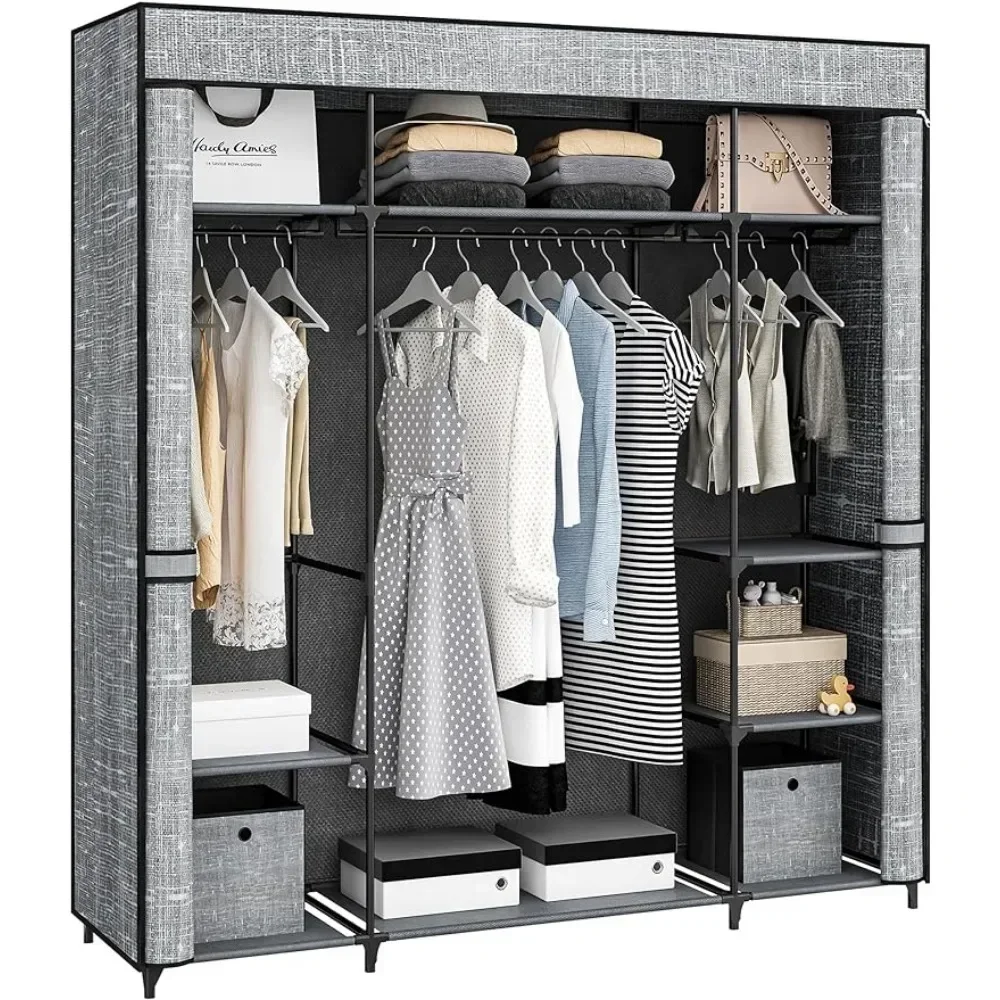 Kastkast, 64,5-inch draagbare  - Wardrobe Closet Portable Fabric Cover recensie en prijs