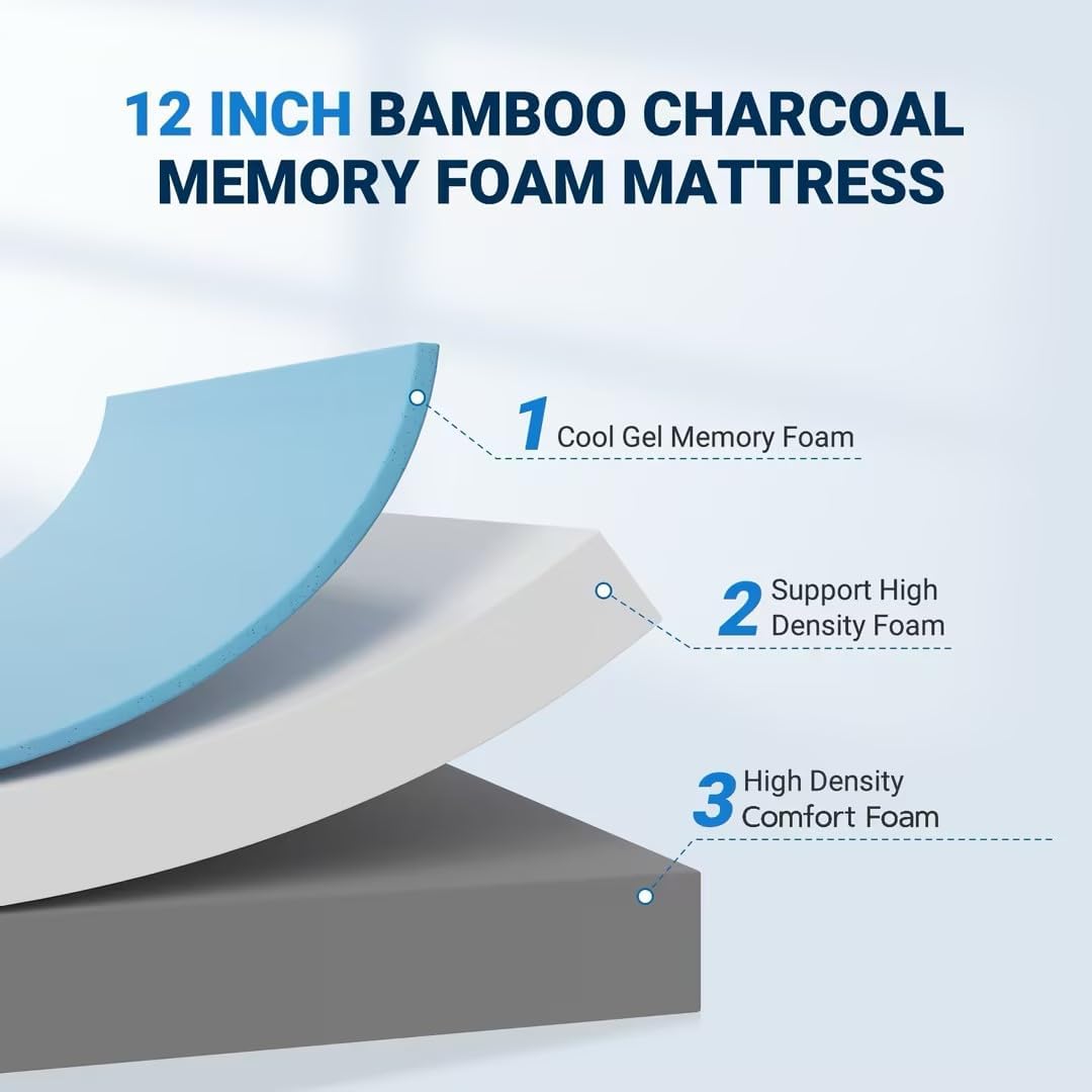 Queen Memory Foam Matras 12 in - Memory Foam Mattress In A Box Queen recensie en prijs