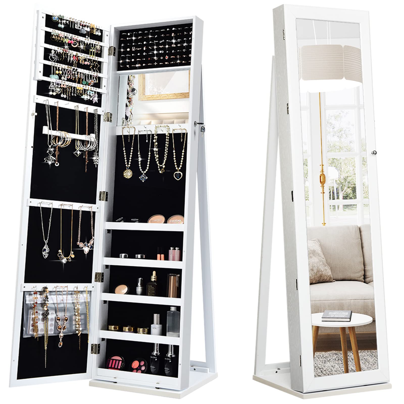 Staande sieradenkast met spieg - Full Length Mirror Jewelry Armoire recensie en prijs