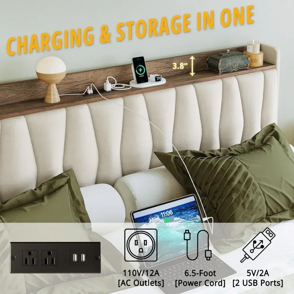 &King Size Bedframe met opberg - King Size Bed Frame With Storage Drawers recensie en prijs