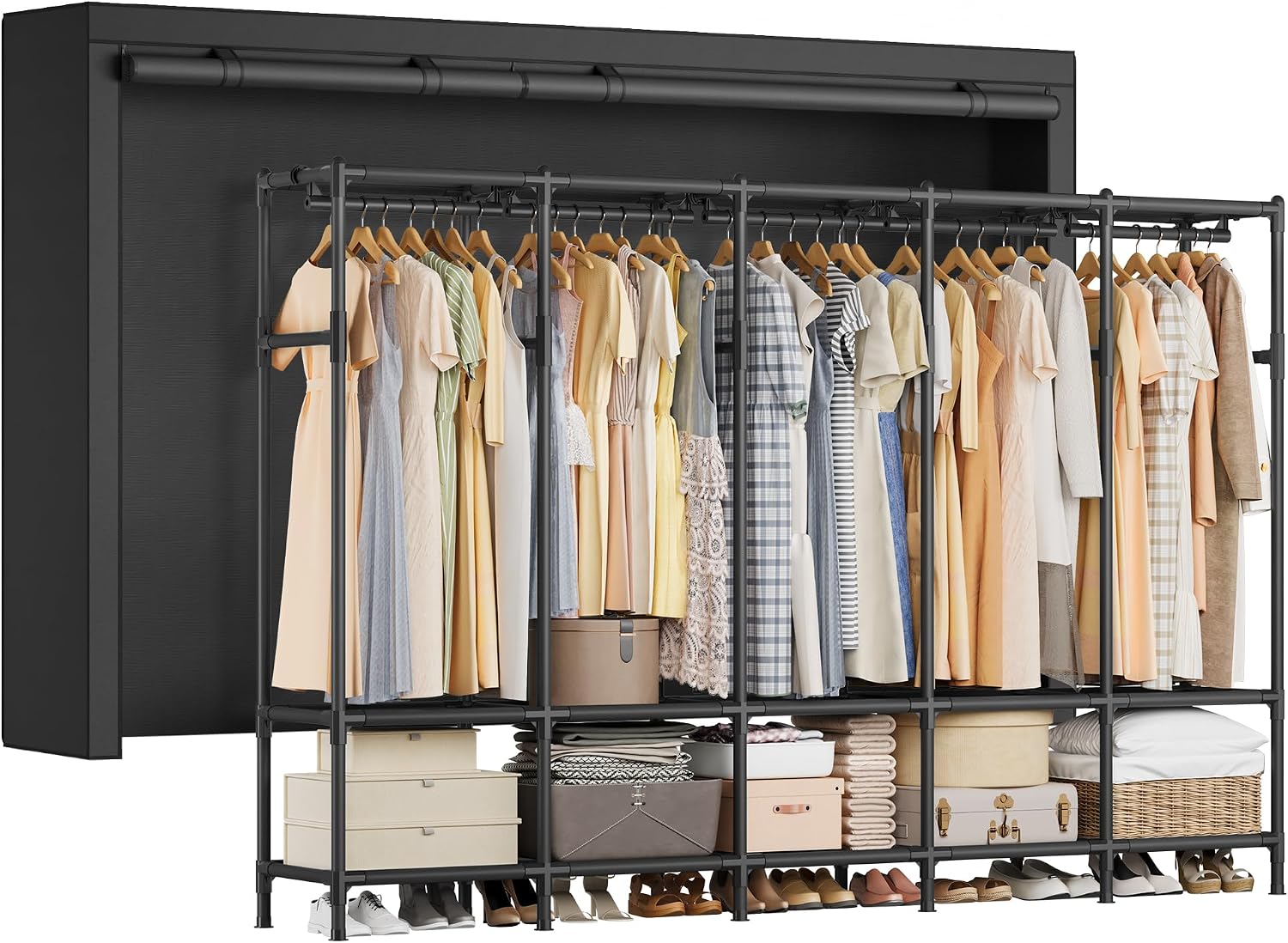 Draagbare kledingkast 83,5 inc - Wardrobe Closet Portable Fabric Cover recensie en prijs