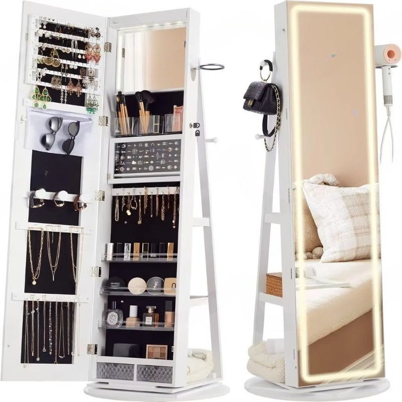 Staande spiegel met sieradenka - Full Length Mirror Jewelry Armoire recensie en prijs